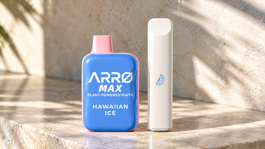 Pure Diffuser vs. ARRØ devices compared by flavors, puff counts, and price