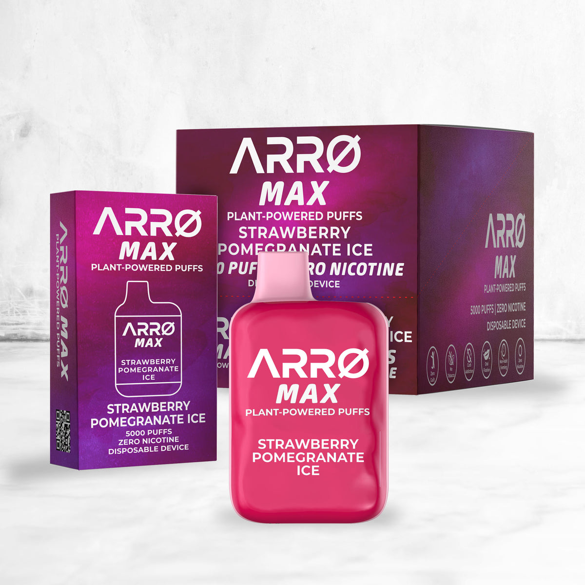 ARRØ MAX Zero Nicotine Vape – Strawberry Pomegranate Ice