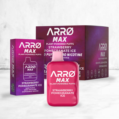 ARRØ MAX Zero Nicotine Vape – Strawberry Pomegranate Ice