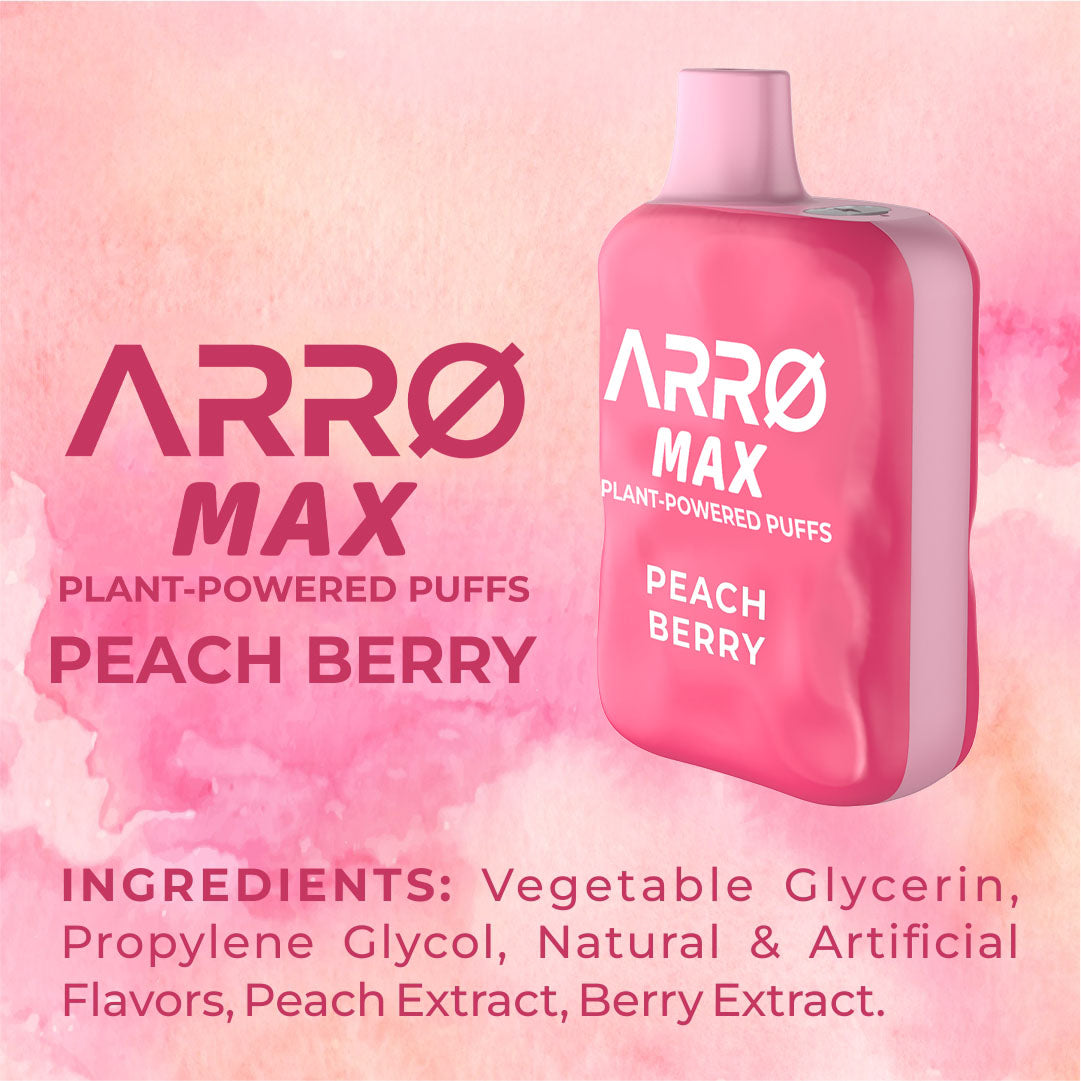 ARRØ MAX Zero Nicotine Vape – Peach Berry