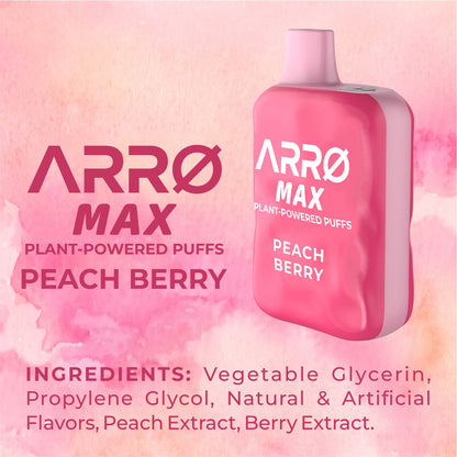 ARRØ MAX Zero Nicotine Vape – Peach Berry