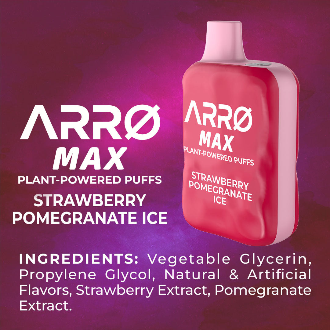 ARRØ MAX Zero Nicotine Vape – Strawberry Pomegranate Ice